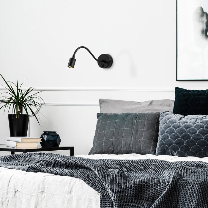 Opviq Aplique de Pared Negro con Altura Ajustable